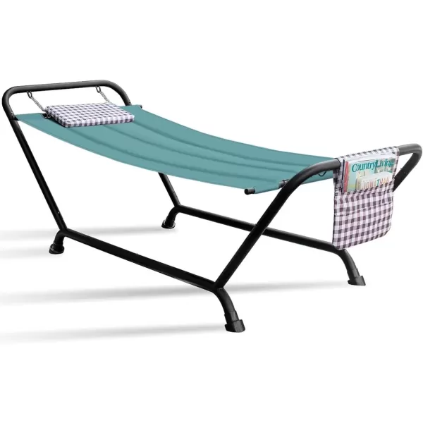 imageSorbus Cozy Hammock Bed Patio Hammock with Stand wPillow and Storage Pockets Heavy Duty 500lbs Support Durable Outdoor Hammock For Patio Garden Backyard Poolside Weather Resistant Outdoor BedGreen