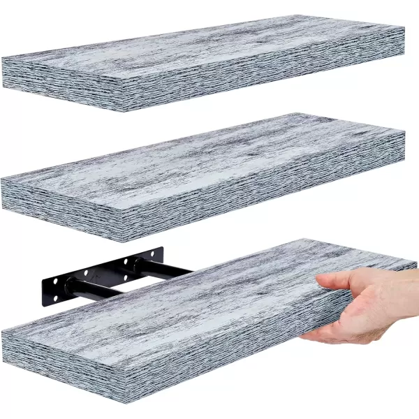 imageSorbus Floating Shelves  2 Pack 24 X 9 Inch Rustic Blue Wall Shelves for Bedroom Kitchen Living Room Bathroom Shelves Home Decor  Extra Long Floating Shelf for Trophy Books Frames Toilet PaperBlue