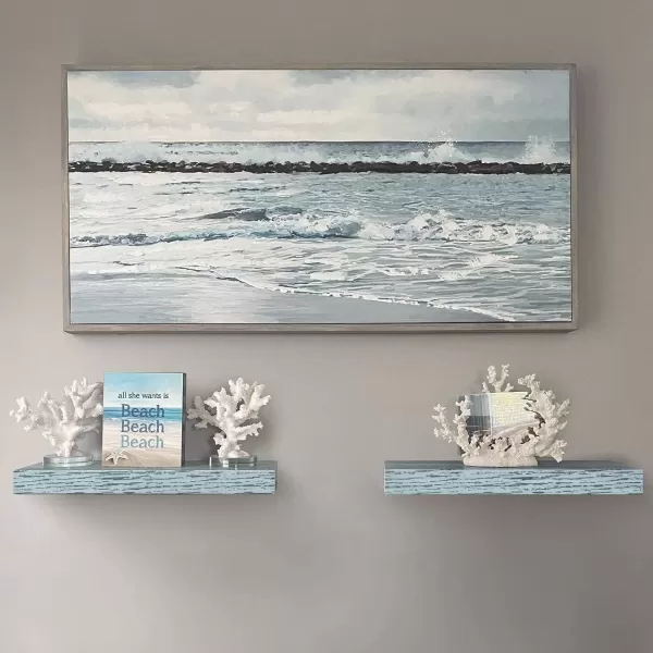 imageSorbus Floating Shelves  2 Pack 24 X 9 Inch Rustic Blue Wall Shelves for Bedroom Kitchen Living Room Bathroom Shelves Home Decor  Extra Long Floating Shelf for Trophy Books Frames Toilet PaperBlue