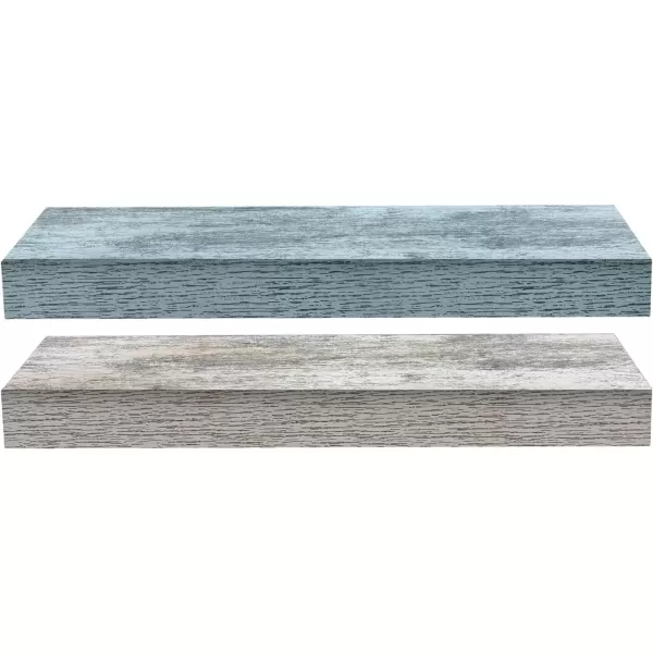 imageSorbus Floating Shelves  2 Pack 24 X 9 Inch Rustic Blue Wall Shelves for Bedroom Kitchen Living Room Bathroom Shelves Home Decor  Extra Long Floating Shelf for Trophy Books Frames Toilet PaperBlueRustic