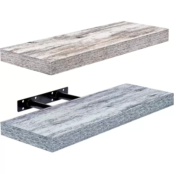 imageSorbus Floating Shelves  2 Pack 24 X 9 Inch Rustic Blue Wall Shelves for Bedroom Kitchen Living Room Bathroom Shelves Home Decor  Extra Long Floating Shelf for Trophy Books Frames Toilet PaperBlueRustic