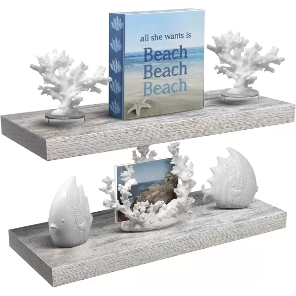 imageSorbus Floating Shelves  2 Pack 24 X 9 Inch Rustic Blue Wall Shelves for Bedroom Kitchen Living Room Bathroom Shelves Home Decor  Extra Long Floating Shelf for Trophy Books Frames Toilet PaperRustic