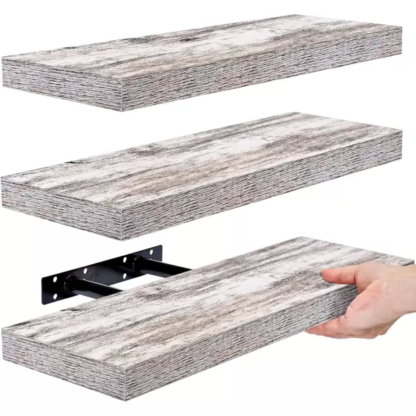 imageSorbus Floating Shelves  2 Pack 24 X 9 Inch Rustic Blue Wall Shelves for Bedroom Kitchen Living Room Bathroom Shelves Home Decor  Extra Long Floating Shelf for Trophy Books Frames Toilet PaperRustic