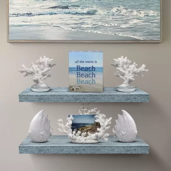 imageSorbus Floating Shelves  2 Pack 24 X 9 Inch Rustic Blue Wall Shelves for Bedroom Kitchen Living Room Bathroom Shelves Home Decor  Extra Long Floating Shelf for Trophy Books Frames Toilet PaperBlue
