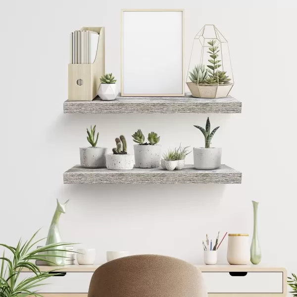 imageSorbus Floating Shelves  2 Pack 24 X 9 Inch Rustic Blue Wall Shelves for Bedroom Kitchen Living Room Bathroom Shelves Home Decor  Extra Long Floating Shelf for Trophy Books Frames Toilet PaperRustic