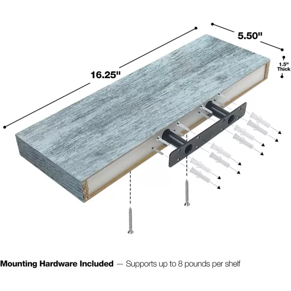 imageSorbus Floating Shelves  2 Pack 24 X 9 Inch Rustic Blue Wall Shelves for Bedroom Kitchen Living Room Bathroom Shelves Home Decor  Extra Long Floating Shelf for Trophy Books Frames Toilet PaperBlue