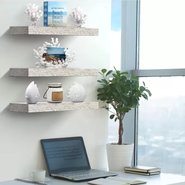 imageSorbus Floating Shelves  2 Pack 24 X 9 Inch Rustic Blue Wall Shelves for Bedroom Kitchen Living Room Bathroom Shelves Home Decor  Extra Long Floating Shelf for Trophy Books Frames Toilet PaperRustic