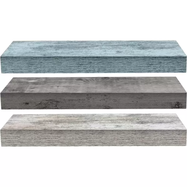 imageSorbus Floating Shelves  2 Pack 24 X 9 Inch Rustic Blue Wall Shelves for Bedroom Kitchen Living Room Bathroom Shelves Home Decor  Extra Long Floating Shelf for Trophy Books Frames Toilet PaperGreyBlueRustic