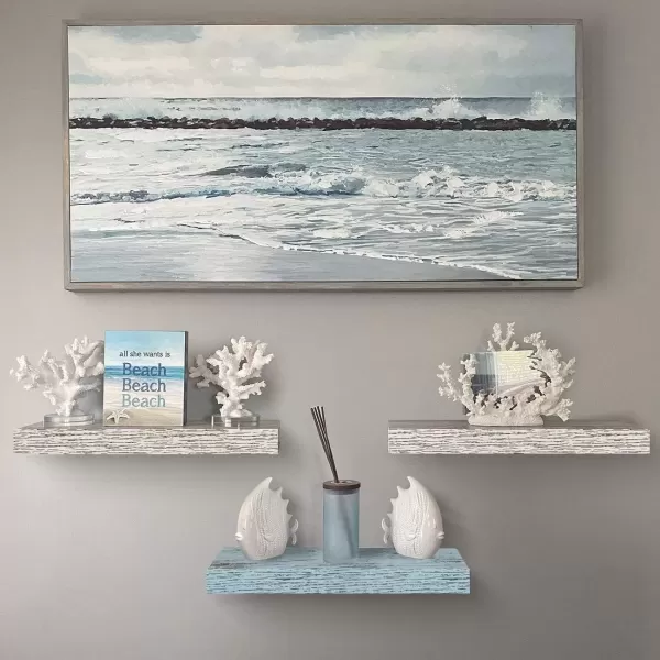imageSorbus Floating Shelves  2 Pack 24 X 9 Inch Rustic Blue Wall Shelves for Bedroom Kitchen Living Room Bathroom Shelves Home Decor  Extra Long Floating Shelf for Trophy Books Frames Toilet PaperBlueRustic