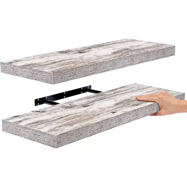 imageSorbus Floating Shelves  2 Pack 24 X 9 Inch Rustic Blue Wall Shelves for Bedroom Kitchen Living Room Bathroom Shelves Home Decor  Extra Long Floating Shelf for Trophy Books Frames Toilet PaperRustic