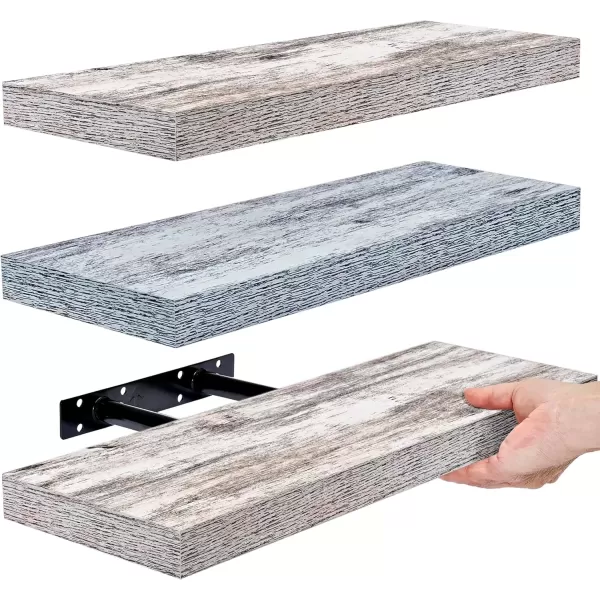 imageSorbus Floating Shelves  2 Pack 24 X 9 Inch Rustic Blue Wall Shelves for Bedroom Kitchen Living Room Bathroom Shelves Home Decor  Extra Long Floating Shelf for Trophy Books Frames Toilet PaperBlueRustic
