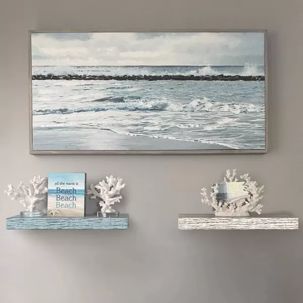 imageSorbus Floating Shelves  2 Pack 24 X 9 Inch Rustic Blue Wall Shelves for Bedroom Kitchen Living Room Bathroom Shelves Home Decor  Extra Long Floating Shelf for Trophy Books Frames Toilet PaperBlueRustic