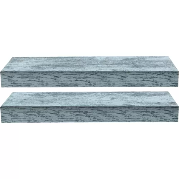 imageSorbus Floating Shelves  2 Pack 24 X 9 Inch Rustic Blue Wall Shelves for Bedroom Kitchen Living Room Bathroom Shelves Home Decor  Extra Long Floating Shelf for Trophy Books Frames Toilet PaperBlue