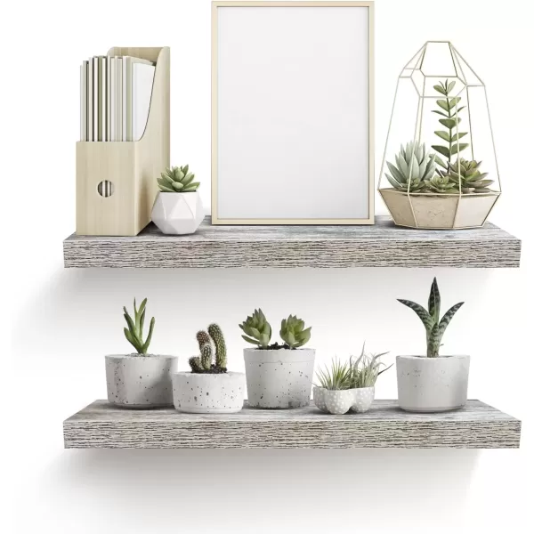 imageSorbus Floating Shelves  2 Pack 24 X 9 Inch Rustic Blue Wall Shelves for Bedroom Kitchen Living Room Bathroom Shelves Home Decor  Extra Long Floating Shelf for Trophy Books Frames Toilet PaperRustic