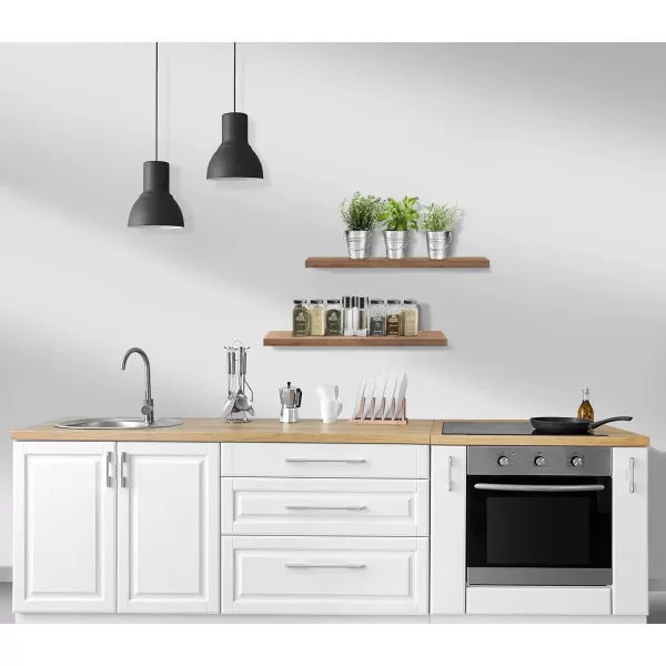 imageSorbus Floating Shelves Wall Shelves for Bedroom Kitchen Living Room Bathroom Shelves Over The Toilet Home Decor Farmhouse Style 24 x 9 Inch Wall Mounted Floating Shelves for Wall 4 PackMahogany
