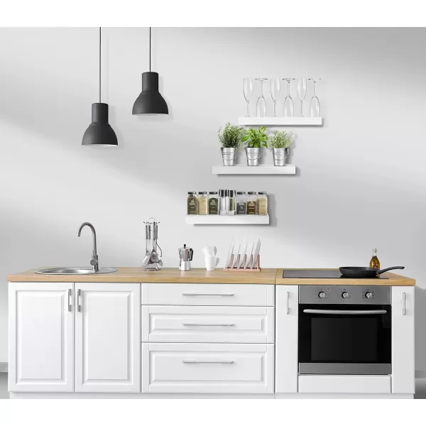imageSorbus Floating Shelves for Wall Bathroom Shelves Wall Mounted for Kitchen Bedroom Bathroom Storage Over Toilet Hanging Book Shelf for Wall Home Decor Living Room Grey 3 PackWhite