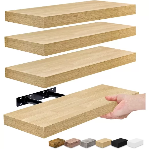 imageSorbus Floating Shelves for Wall Bathroom Shelves Wall Mounted for Kitchen Bedroom Bathroom Storage Over Toilet Hanging Book Shelf for Wall Home Decor Living Room Grey 3 PackMaple Wood