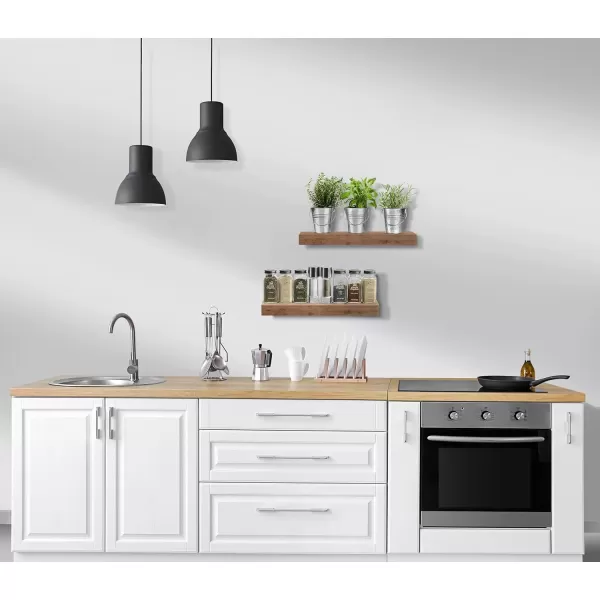imageSorbus Floating Shelves for Wall Bathroom Shelves Wall Mounted for Kitchen Bedroom Bathroom Storage Over Toilet Hanging Book Shelf for Wall Home Decor Living Room Grey 3 PackMahogany