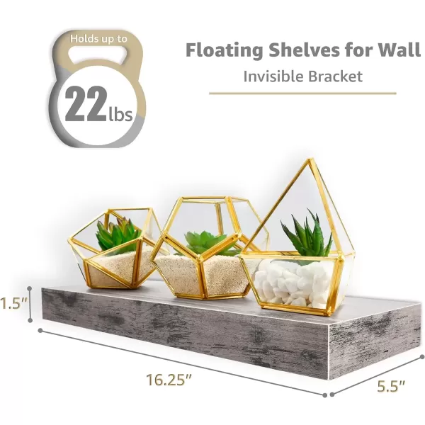 imageSorbus Floating Shelves for Wall Bathroom Shelves Wall Mounted for Kitchen Bedroom Bathroom Storage Over Toilet Hanging Book Shelf for Wall Home Decor Living Room Grey 3 PackGrey