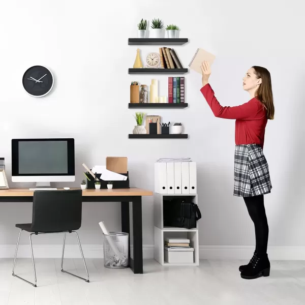 imageSorbus Floating Shelves for Wall Bathroom Shelves Wall Mounted for Kitchen Bedroom Bathroom Storage Over Toilet Hanging Book Shelf for Wall Home Decor Living Room Grey 3 PackBlack