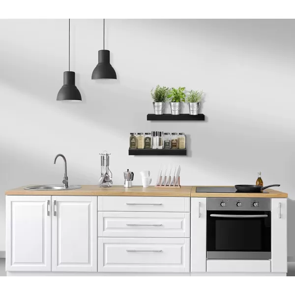 imageSorbus Floating Shelves for Wall Bathroom Shelves Wall Mounted for Kitchen Bedroom Bathroom Storage Over Toilet Hanging Book Shelf for Wall Home Decor Living Room Grey 3 PackBlack