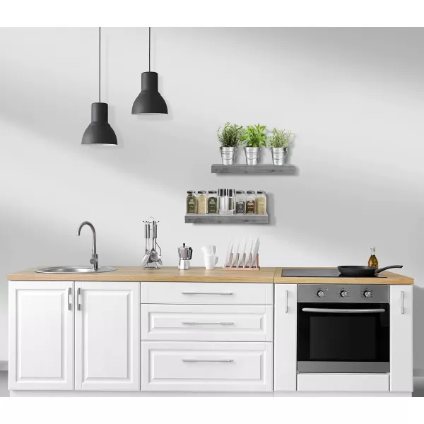imageSorbus Floating Shelves for Wall Bathroom Shelves Wall Mounted for Kitchen Bedroom Bathroom Storage Over Toilet Hanging Book Shelf for Wall Home Decor Living Room Grey 3 PackGrey