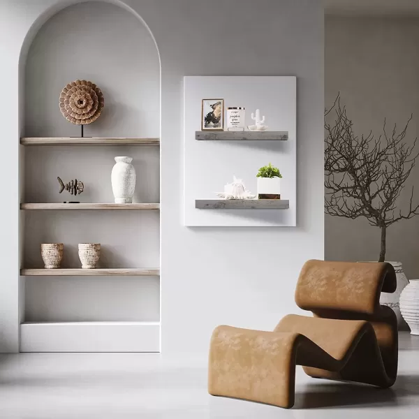 imageSorbus Floating Shelves for Wall Bathroom Shelves Wall Mounted for Kitchen Bedroom Bathroom Storage Over Toilet Hanging Book Shelf for Wall Home Decor Living Room Grey 3 PackGrey