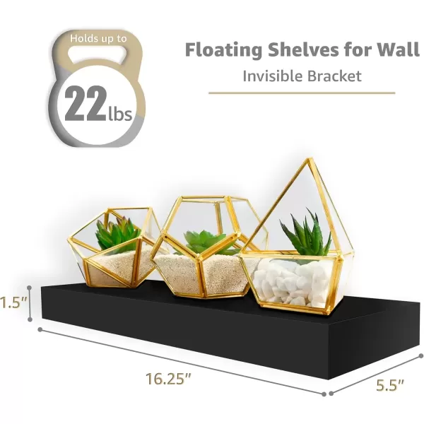 imageSorbus Floating Shelves for Wall Bathroom Shelves Wall Mounted for Kitchen Bedroom Bathroom Storage Over Toilet Hanging Book Shelf for Wall Home Decor Living Room Grey 3 PackBlack