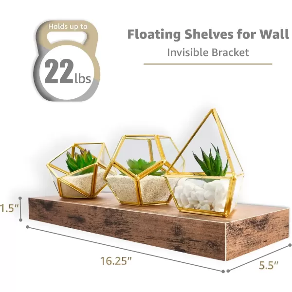 imageSorbus Floating Shelves for Wall Bathroom Shelves Wall Mounted for Kitchen Bedroom Bathroom Storage Over Toilet Hanging Book Shelf for Wall Home Decor Living Room Grey 3 PackMahogany