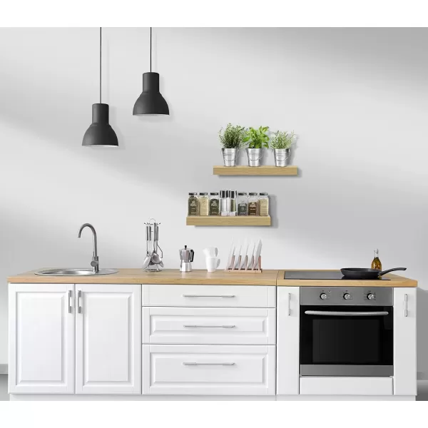 imageSorbus Floating Shelves for Wall Bathroom Shelves Wall Mounted for Kitchen Bedroom Bathroom Storage Over Toilet Hanging Book Shelf for Wall Home Decor Living Room Grey 3 PackMaple Wood