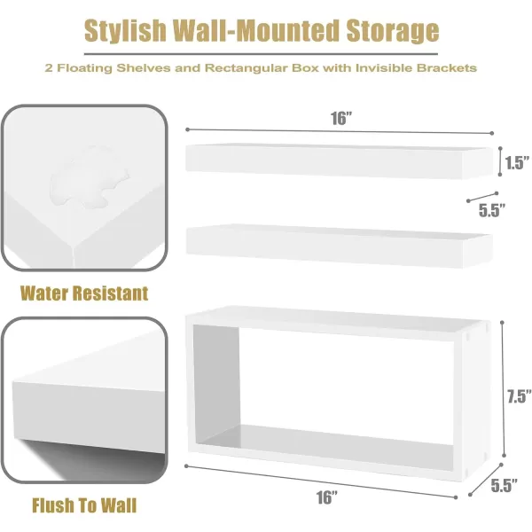 imageSorbus Floating Shelves for Wall Bathroom Shelves Wall Mounted for Kitchen Bedroom Bathroom Storage Over Toilet Hanging Book Shelf for Wall Home Decor Living Room Grey 3 PackWhite