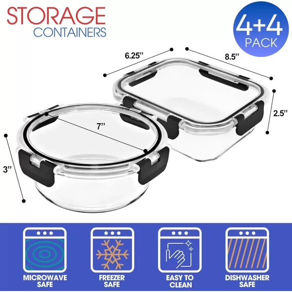 imageSorbus Glass Meal Prep Containers Dishwasher and Oven Safe Reusable Meal Prep Containers Freezer Safe Glass Food Storage Containers with Airtight Lids