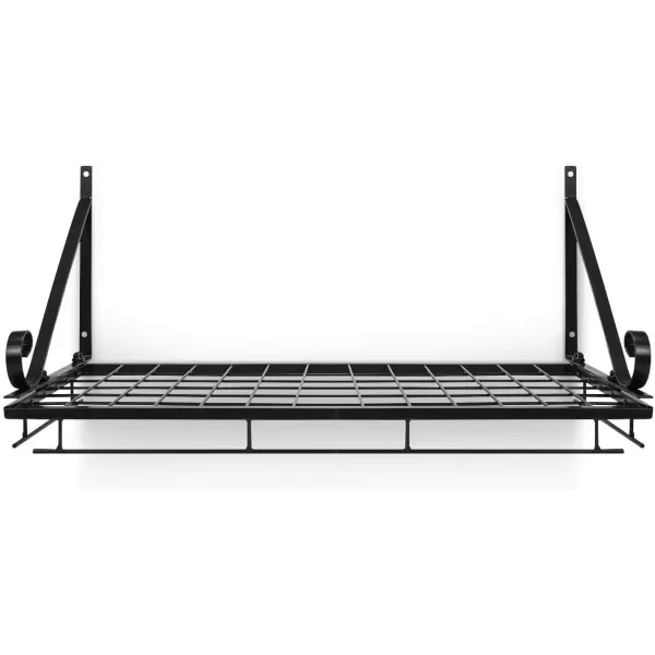 imageSorbus Hanging Pot Rack  Wall Mounted Pot Rack storage shelf hanging rack  Pots and Pans Rack shelf Organizer holder pot hanger  10 S Hooks  kitchen cookware utensils pans 2 DIY Methods BlackBlack