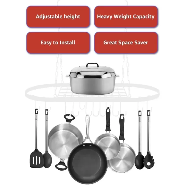 imageSorbus Hanging Pot Rack  Wall Mounted Pot Rack storage shelf hanging rack  Pots and Pans Rack shelf Organizer holder pot hanger  10 S Hooks  kitchen cookware utensils pans 2 DIY Methods BlackBlack