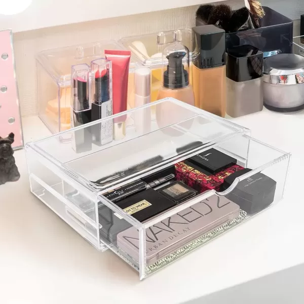 imageSorbus Large Stackable Acrylic Drawers  2 Clear Storage Drawers for Organizing Make up Nail Polish Hair Accessories and Beauty Supplies  Makeup Organizer for Vanity Bathroom Organizer Countertop1 Drawer