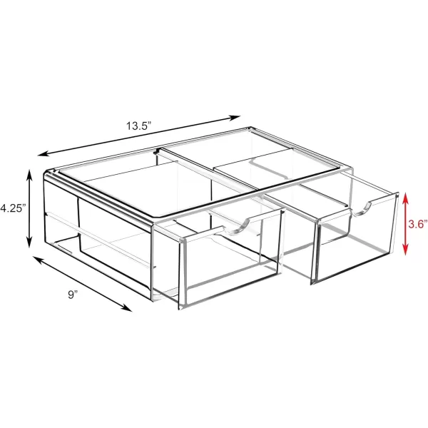 imageSorbus Large Stackable Acrylic Drawers  2 Clear Storage Drawers for Organizing Make up Nail Polish Hair Accessories and Beauty Supplies  Makeup Organizer for Vanity Bathroom Organizer Countertop2 Drawers