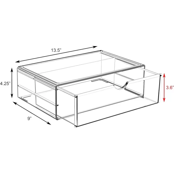 imageSorbus Large Stackable Acrylic Drawers  2 Clear Storage Drawers for Organizing Make up Nail Polish Hair Accessories and Beauty Supplies  Makeup Organizer for Vanity Bathroom Organizer Countertop1 Drawer