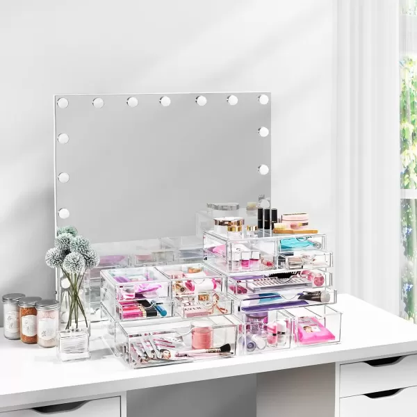 imageSorbus Large Stackable Acrylic Drawers  2 Clear Storage Drawers for Organizing Make up Nail Polish Hair Accessories and Beauty Supplies  Makeup Organizer for Vanity Bathroom Organizer Countertop1 Drawer