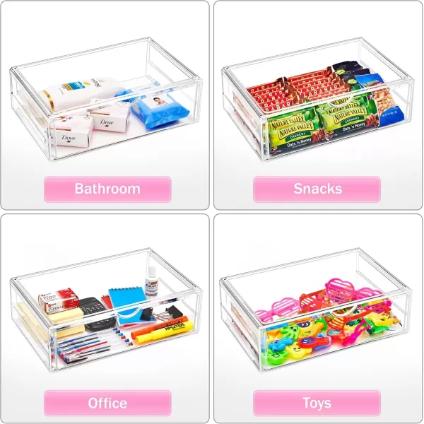 imageSorbus Large Stackable Acrylic Drawers  2 Clear Storage Drawers for Organizing Make up Nail Polish Hair Accessories and Beauty Supplies  Makeup Organizer for Vanity Bathroom Organizer Countertop1 Drawer