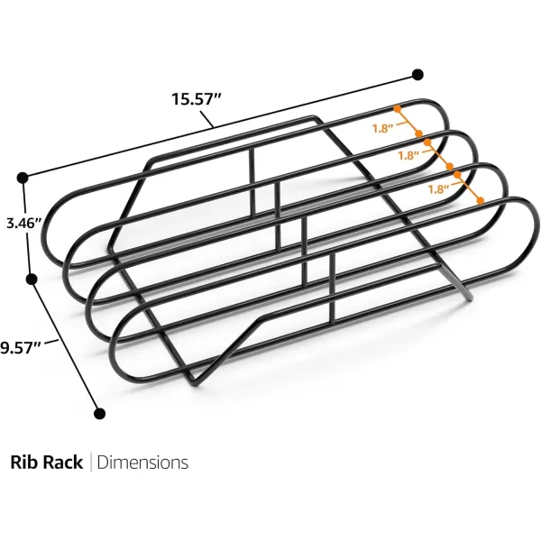 imageSorbus NonStick Rib Rack  Porcelain Coated Steel Roasting Stand  Holds 4 Rib Racks for Grilling ampamp Barbecuing  Perfect BBQ Accessories for Smoker and Grill  Durable and Convenient Design BlackBlack
