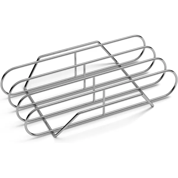 imageSorbus NonStick Rib Rack  Porcelain Coated Steel Roasting Stand  Holds 4 Rib Racks for Grilling ampamp Barbecuing  Perfect BBQ Accessories for Smoker and Grill  Durable and Convenient Design BlackStainless Steel