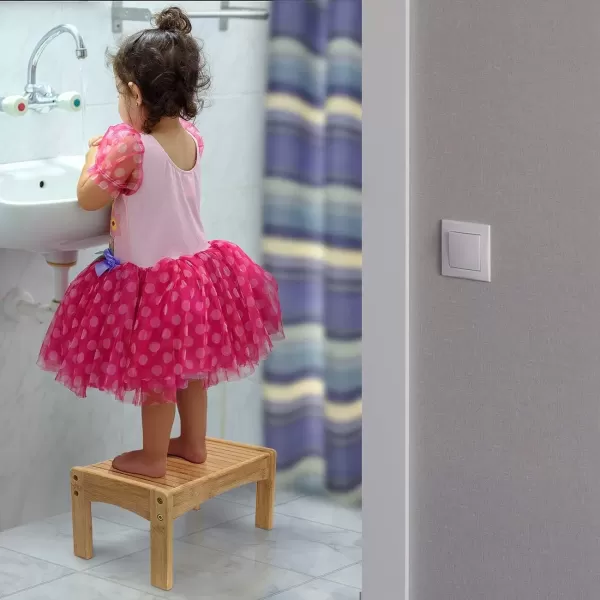 imageSorbus Small Bamboo Step Stool NewImproved Design Great Foot Rest Stool ampamp Potty Training Stool for Kids Toddlers