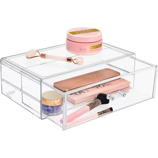 imageSorbus Stackable Acrylic Drawers  1 Clear Storage Drawers for Organizing Make up Palettes Nail Hair Accessories Cosmetics ampamp Beauty Supplies  1175quotW Makeup Organizer for Vanity Bathroom Organizer1 Drawer