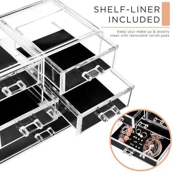 imageSorbus Stackable Acrylic Drawers  1 Clear Storage Drawers for Organizing Make up Palettes Nail Hair Accessories Cosmetics ampamp Beauty Supplies  1175quotW Makeup Organizer for Vanity Bathroom OrganizerClassic