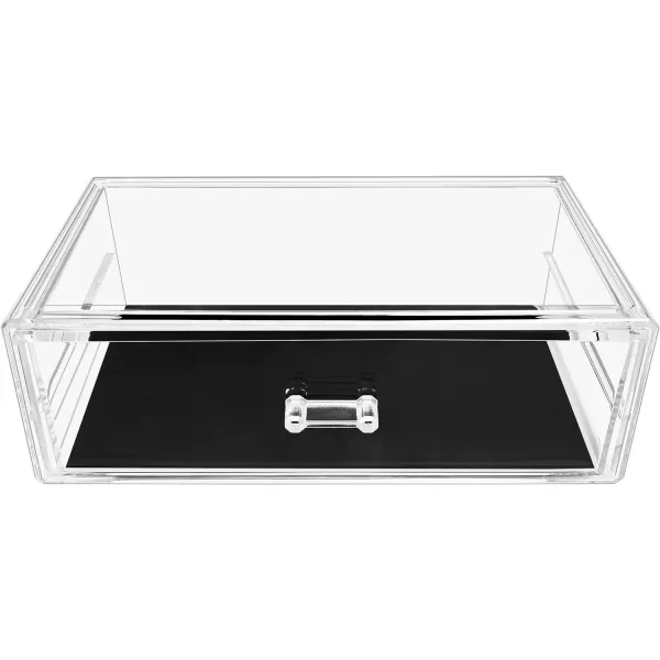 imageSorbus Stackable Acrylic Drawers  1 Clear Storage Drawers for Organizing Make up Palettes Nail Hair Accessories Cosmetics ampamp Beauty Supplies  1175quotW Makeup Organizer for Vanity Bathroom Organizer1 Drawer