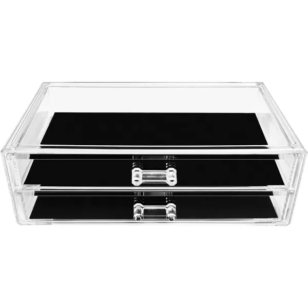 imageSorbus Stackable Acrylic Drawers  1 Clear Storage Drawers for Organizing Make up Palettes Nail Hair Accessories Cosmetics ampamp Beauty Supplies  1175quotW Makeup Organizer for Vanity Bathroom Organizer2 Drawer
