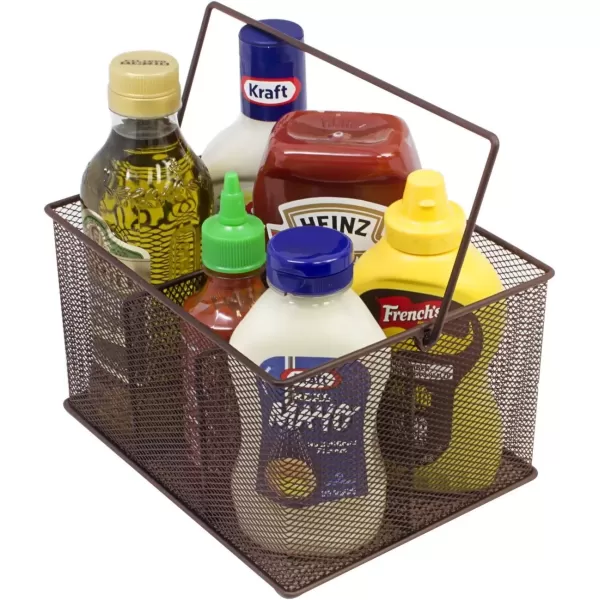 imageSorbus Utensil Caddy  Silverware Napkin Holder and Condiment Organizer  MultiPurpose Steel Mesh CaddyIdeal for Kitchen Dining Entertaining Tailgating Picnics and much more SilverBrown