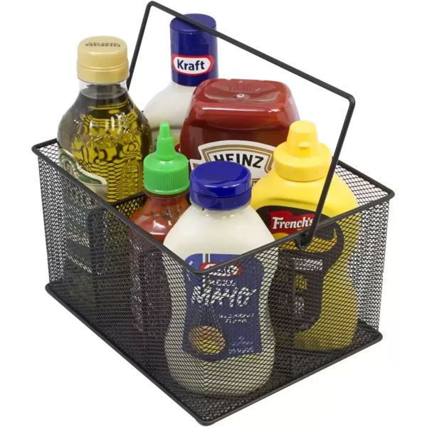 imageSorbus Utensil Caddy  Silverware Napkin Holder and Condiment Organizer  MultiPurpose Steel Mesh CaddyIdeal for Kitchen Dining Entertaining Tailgating Picnics and much more SilverBlack