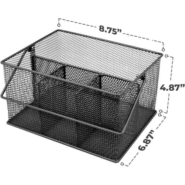 imageSorbus Utensil Caddy  Silverware Napkin Holder and Condiment Organizer  MultiPurpose Steel Mesh CaddyIdeal for Kitchen Dining Entertaining Tailgating Picnics and much more SilverBlack