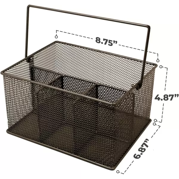 imageSorbus Utensil Caddy  Silverware Napkin Holder and Condiment Organizer  MultiPurpose Steel Mesh CaddyIdeal for Kitchen Dining Entertaining Tailgating Picnics and much more SilverBrown